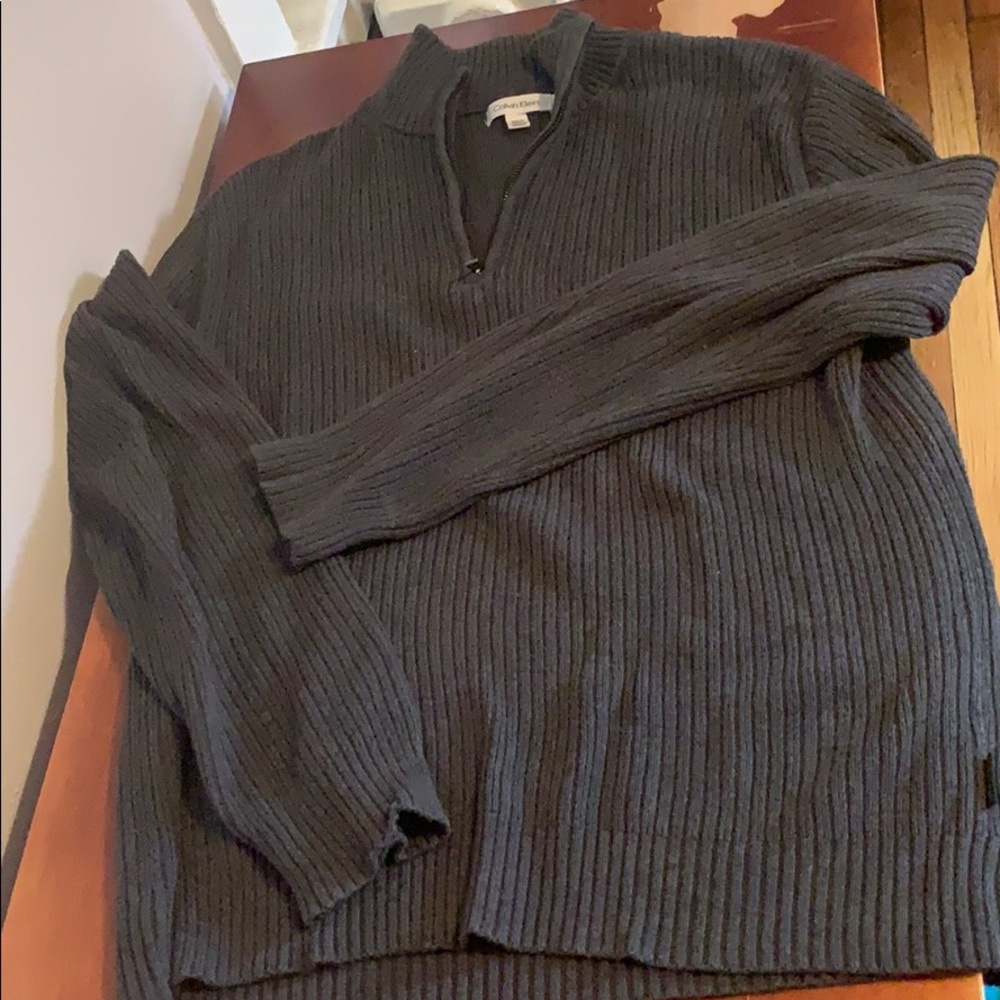 Calvin Klein grey quarter zip Men’s sweater